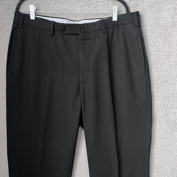 Incotex Dress Pants Mens 36x31 Black Straight Leg Super 120s Wool Flat Front‎ - Picture 8 of 14